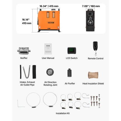 Diesel air heater Diesel parking heater 8 kW DC 12-24V with remote control
