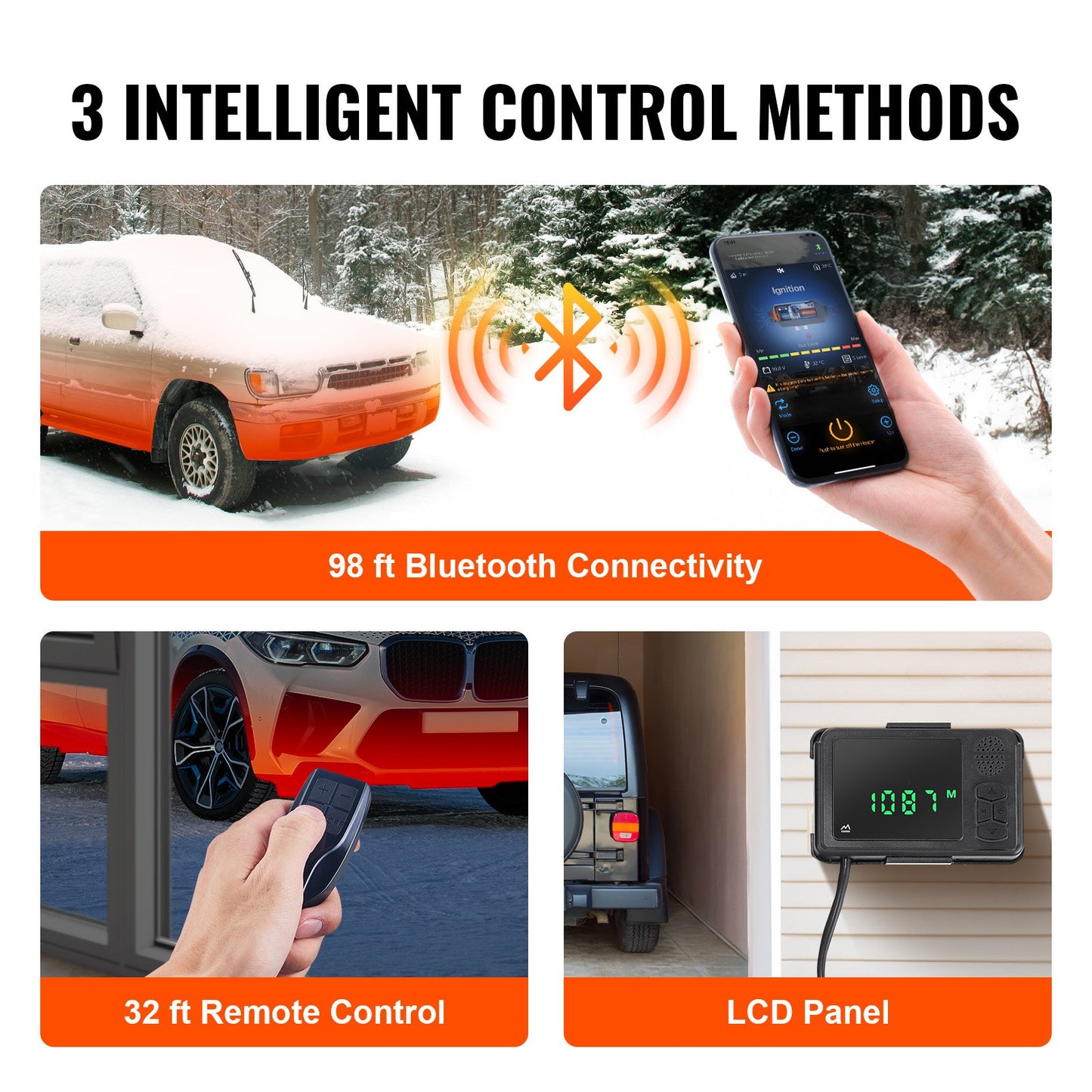 Diesel Air Heater 12V 2KW Bluetooth App LCD Display for Car Bus Motorhome Indoor