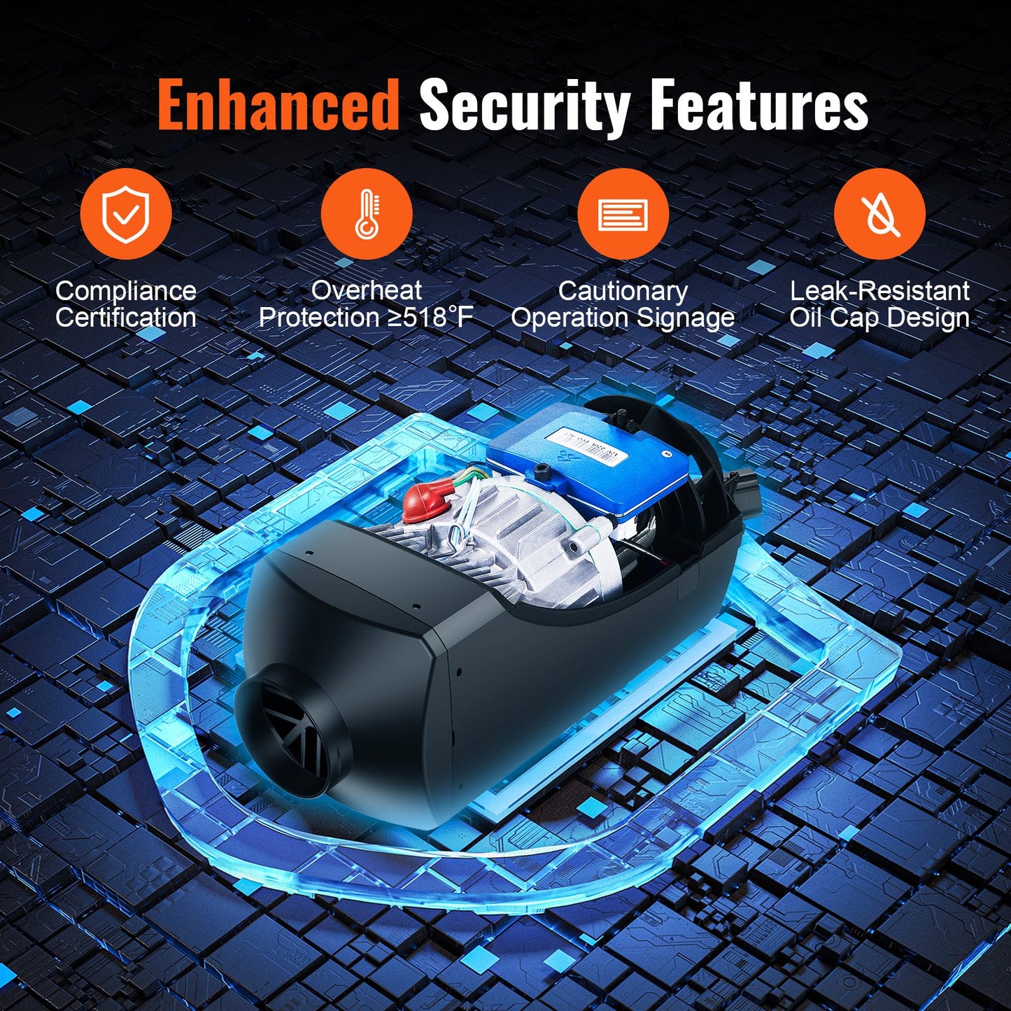 Diesel Air Heater 12V 2KW Bluetooth App LCD Display for Car Bus Motorhome Indoor