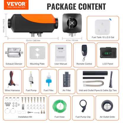 Diesel Air Heater 12V 2KW Bluetooth App LCD Display for Car Bus Motorhome Indoor