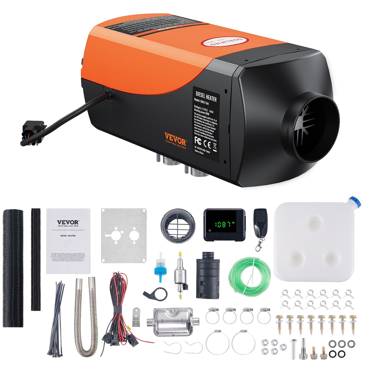 Diesel Luftvärmare 12V 5KW LCD Display Fjärrkontroll för Bilbuss RV inomhus