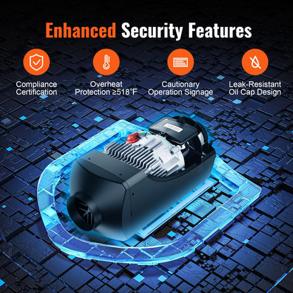 Diesel Air Heater 12V 5KW Bluetooth App LCD Display for Car Bus Motorhome Indoor