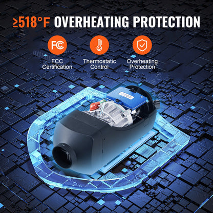 Diesel Luftvärmare 12V 8KW Bluetooth App LCD-skärm för bilbuss husbil inomhus