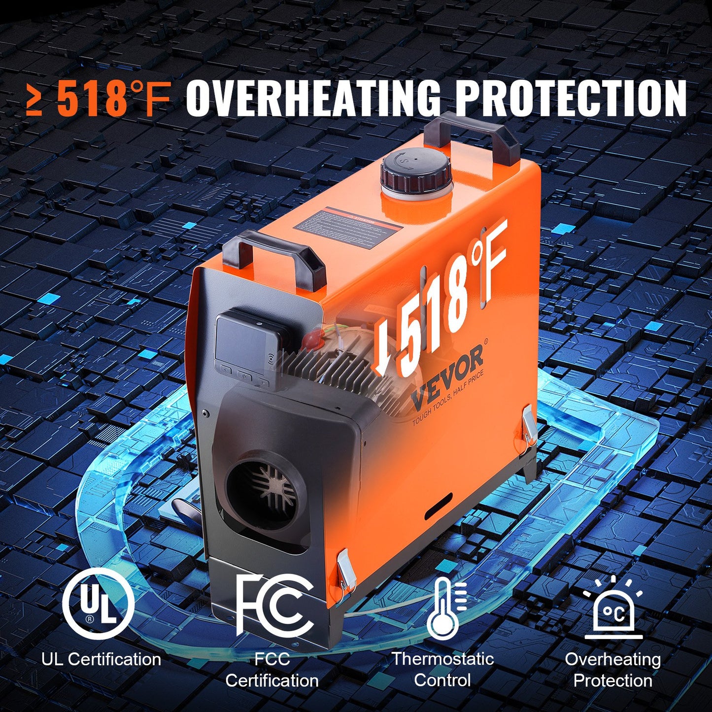 Diesel-Luftheizung All-in-One 12V 8KW LCD-Fernbedienung für Wohnmobile im Innenbereich