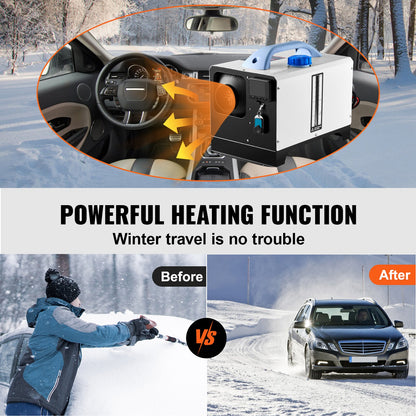 Diesel Air Heater 8KW Parking Heater 12V Truck Heater, One Air Outlet, with Black LCD Switch, Remote Control, Fast Heating Compact Diesel Heater, For Car, RV Truck, Boat, Campervans, Caravans