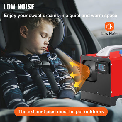 NEU Diesel-Luftheizung, 5 kW 12 V Standheizung, Mini-LKW-Heizung, Einzelauslassloch, mit schwarzem LCD, Fernbedienung, schnell aufheizende Dieselheizung, für Wohnmobil, LKW, Boot, Bus, Autoanhänger, Wohnmobile