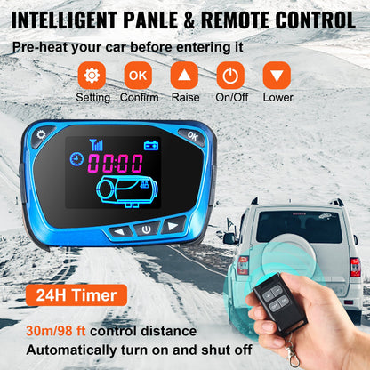 8KW Diesel Air Heater Muffler Diesel Heater 12V 8000W Diesel Parking Heater Remote Control Remote Control with LCD Switch for Car Bus Trucks Motorhome and Boats