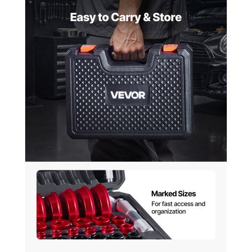 Lagerpresssats, 43 delar, Lagerbana och Tätningsdrivare med 39 Bussningar och Handtagsaxlar, Bussningsdrivare Verktygssats, Robust Aluminiumlegering Demonterings- och Monteringsverktygssats med Förvaringsväska |  EU