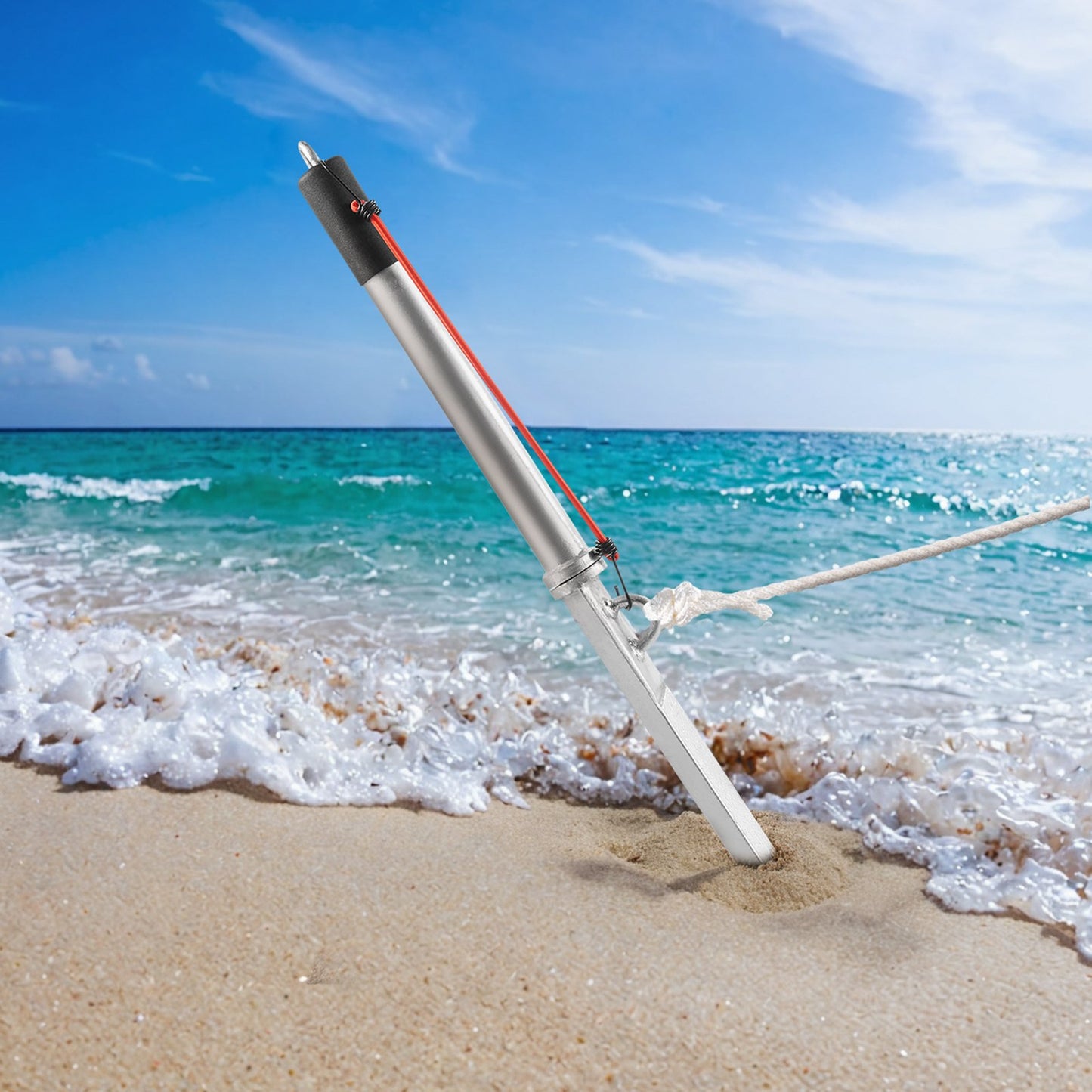 Sand Spike Boat Anchor, 36 in Slide Anchor Shore Spike, Galvanized Carbon Steel Boat Shore Anchors, Shallow Water Beach Anchors, for Securing Jet Ski PWC Pontoon Kayak on Beaches & Sandbars