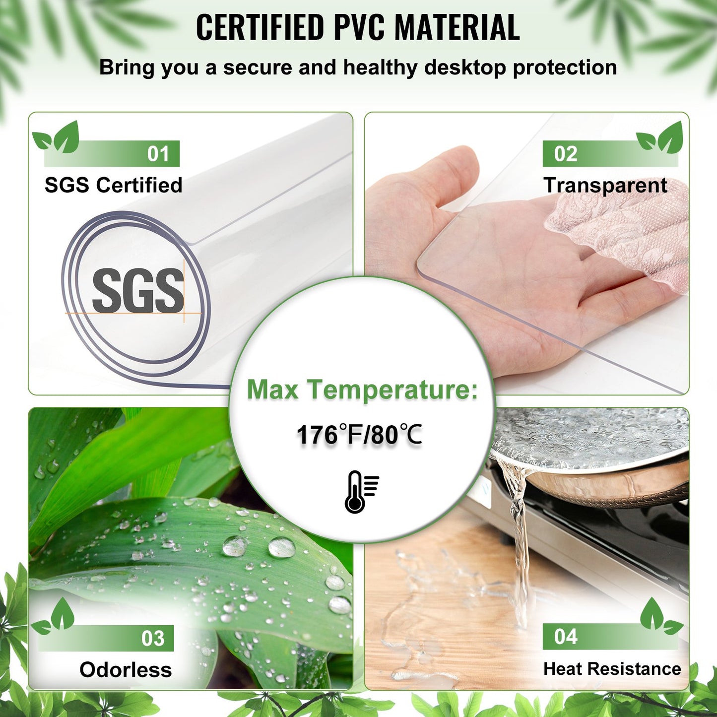 Plastic Table Cover, 42"x84"x0.06", Transparent PVC Table Protector, Rectangle Clear Desk Mat, Water Oil Proof Table Cover for Dining Table Coffer Table Kitchen Worktable Dresser Cabinet, etc.