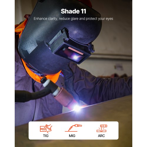automatiskt nedbländande svetslins 108 x 51 mm, svetslins med skugga 11, äkta färg, med dubbla ljusbågssensorer, kompatibel med de flesta svetshjälmar för TIG-, MIG-, MMA- och ljusbågssvetsningstillämpningar |  EU