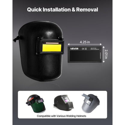 automatiskt nedbländande svetslins 108 x 51 mm, svetslins med skugga 11, äkta färg, med dubbla ljusbågssensorer, kompatibel med de flesta svetshjälmar för TIG-, MIG-, MMA- och ljusbågssvetsningstillämpningar |  EU