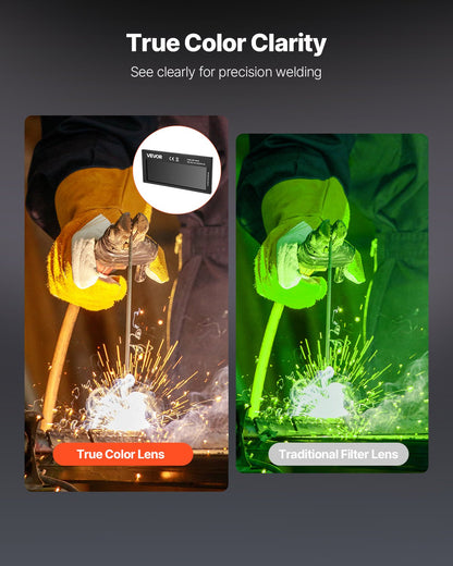 Auto Darkening Welding Lens 4.25" x 2", Shade 11 True Color Welding Lens with Dual Arc Sensors & Gold Coating, Compatible with Most Welding Helmets for TIG, MIG, MMA, ARC Applications