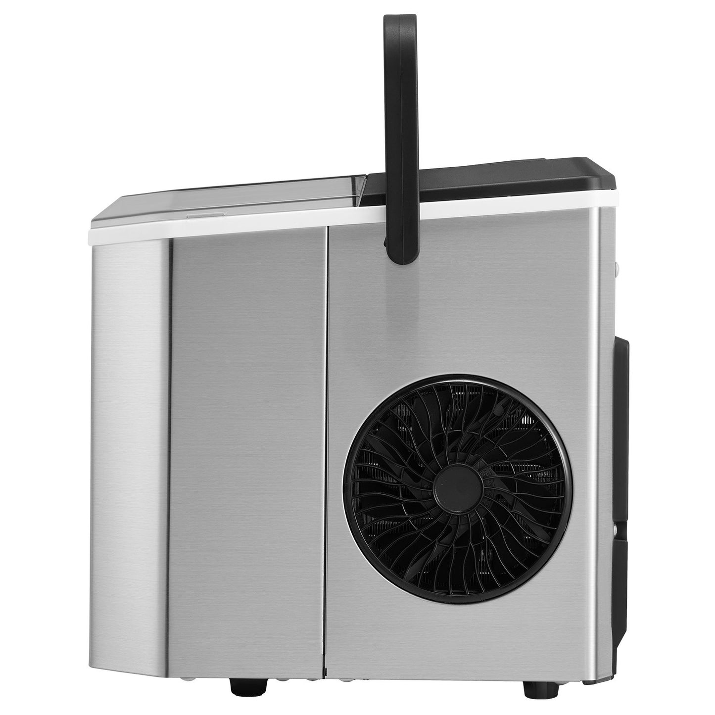 Tragbarer Eiswürfelbereiter für die Arbeitsplatte, 26 Pfund/24 Stunden, selbstreinigend, mit Eimerkorb