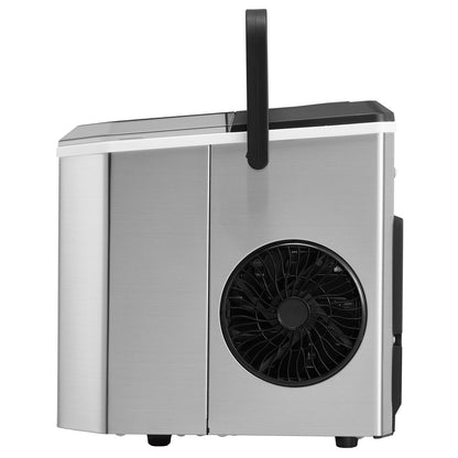 Tragbarer Eiswürfelbereiter für die Arbeitsplatte, 26 Pfund/24 Stunden, selbstreinigend, mit Eimerkorb