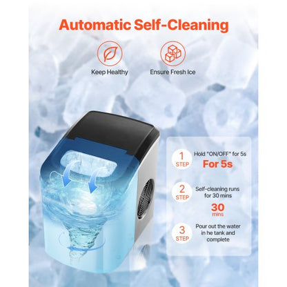 Portable Countertop Ice Maker 1.8 kg/24 hours Self-cleaning with Bucket | EU
