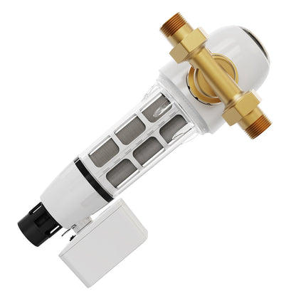 Spin Down-filter, 40 mikron helhussedimentfilter för brunnsvatten, 1" GM + 1 1/4" GM, 8 T/H hög flödeshastighet, för vattenfiltreringssystem i hela huset, brunnsvattensedimentfilter