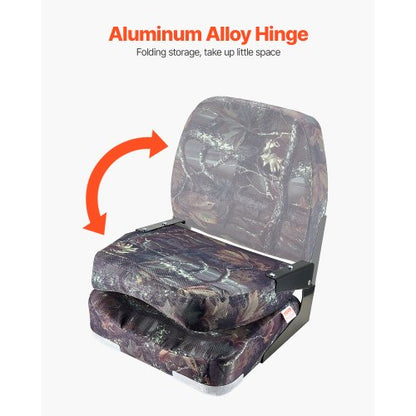 Bootssitz, niedrige Rückenlehne, faltbar, Bootssitz, Schwammkissen, Camouflage, 2 Stück | EU