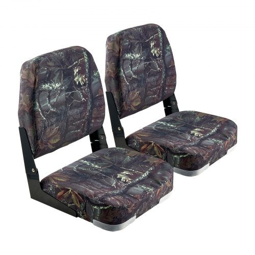 Bootssitz, niedrige Rückenlehne, faltbar, Bootssitz, Schwammkissen, Camouflage, 2 Stück | EU