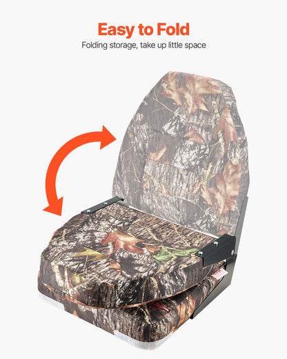 Båtsäte Högt ryggstöd Fällbart Båtsäte Svampkudde Kamouflage
