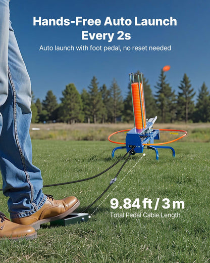 Clay Target Thrower, Max 50 Clays Pigeon Thrower, 55+ Yards Automatic Skeet and Trap Launcher with Adjustable Angle & Foot Pedal for Clays Throwing Shooting Sports
