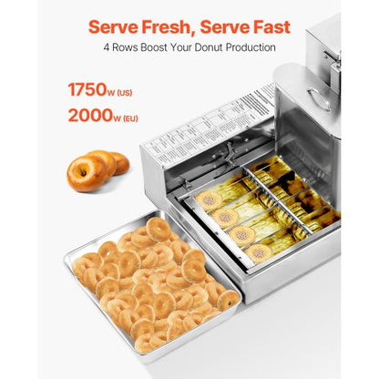 Kommerzielle automatische Donut-Maschine Donut-Maschine 4 Reihen 240 PCS/H | EU