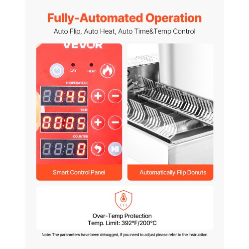 Commercial Automatic Donut Machine Donut Machine 6 Rows 360 PCS/H | EU