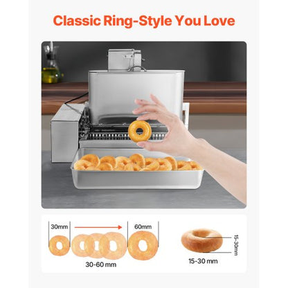 Commercial Automatic Donut Machine Donut Machine 6 Rows 360 PCS/H | EU