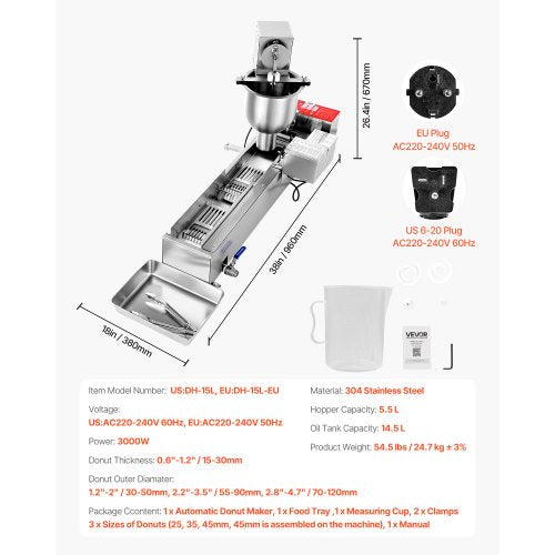 Commercial Automatic Donut Machine Donut Maker Single Row 90PCS/H | EU