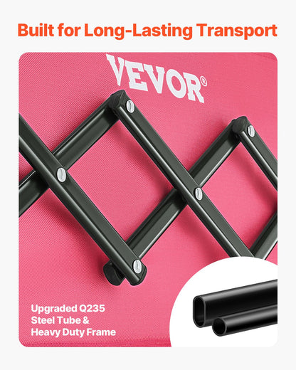 Klappwagen, 120 l und 225 Pfund, robuster, faltbarer Gartenwagen, Pink