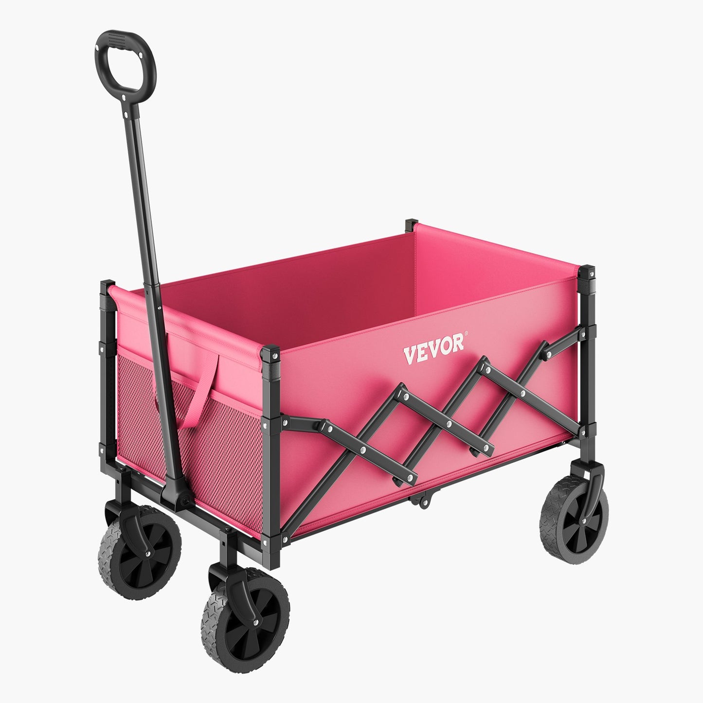 Klappwagen, 120 l und 225 Pfund, robuster, faltbarer Gartenwagen, Pink