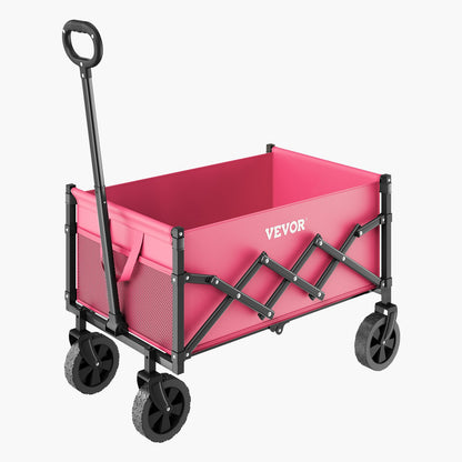 Klappwagen, 120 l und 225 Pfund, robuster, faltbarer Gartenwagen, Pink