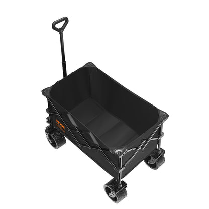 Faltbarer Klappwagen, 220 l Strandwagen Trolley mit All-Terrain-Rädern, Hochleistungs-Klappwagen Max 330 lbs mit Getränkehalter, Sportwagen für Camping, Einkaufen, Garten