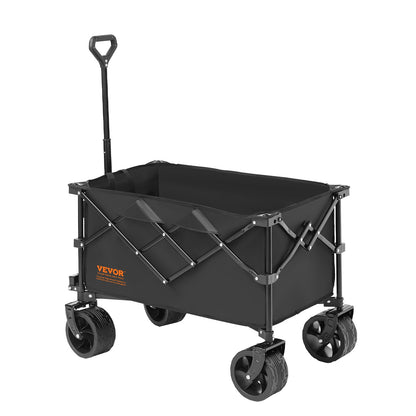 Faltbarer Klappwagen, 220 l Strandwagen Trolley mit All-Terrain-Rädern, Hochleistungs-Klappwagen Max 330 lbs mit Getränkehalter, Sportwagen für Camping, Einkaufen, Garten