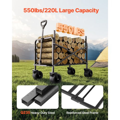 Hopfällbar vagn som kan omvandlas till bänklast på 220 kg och 220 liters nyttovagn |  EU