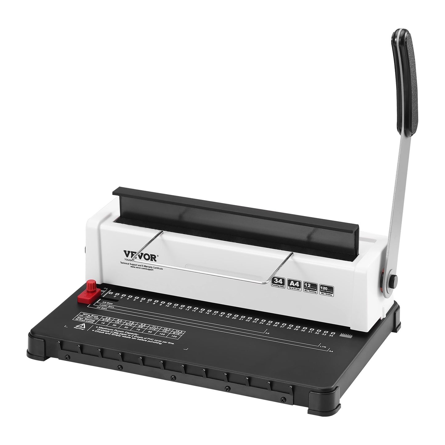 Coil Spiral Binding Machine, Manuell Book Maker 34-håls bindning 120 ark, Punch Binder Justerbar 3/16" - 9/16" Coil Binding Spines, för Letter storlek, A4, A5