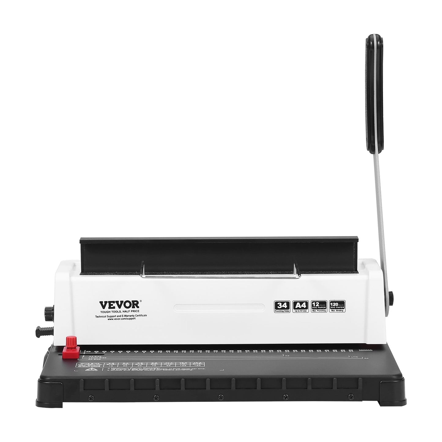 Coil Spiral Binding Machine, Manuell Book Maker 34-håls bindning 120 ark, Punch Binder Justerbar 3/16" - 9/16" Coil Binding Spines, för Letter storlek, A4, A5