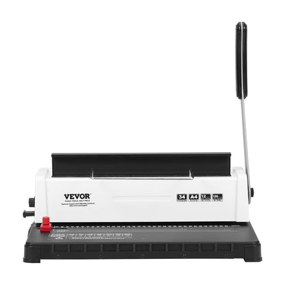 Coil Spiral Binding Machine, Manuell Book Maker 34-håls bindning 120 ark, Punch Binder Justerbar 3/16" - 9/16" Coil Binding Spines, för Letter storlek, A4, A5