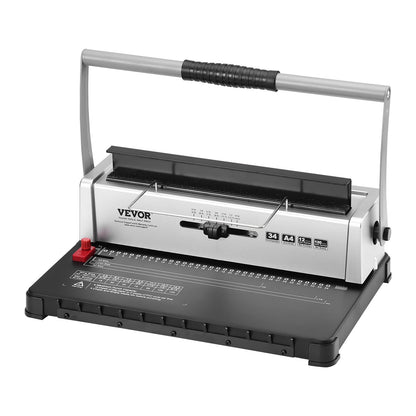 Coil Spiral Binding Machine, Manual Book Maker 34-Hole Binding 120 Sheets, Punch Binder with Adjustable Side Margin, for Letter Size, A4, A5