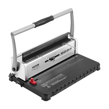 Coil Spiral Binding Machine, Manual Book Maker 34-Hole Binding 120 Sheets, Punch Binder with Adjustable Side Margin, for Letter Size, A4, A5