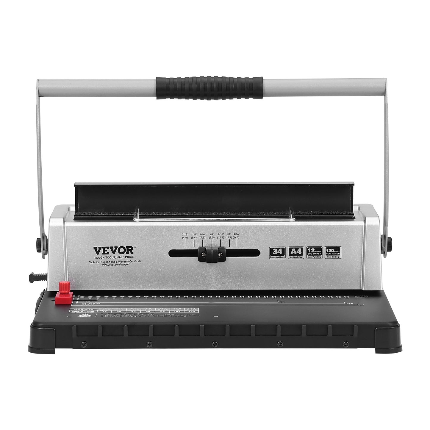 Coil Spiral Binding Machine, Manual Book Maker 34-Hole Binding 120 Sheets, Punch Binder with Adjustable Side Margin, for Letter Size, A4, A5