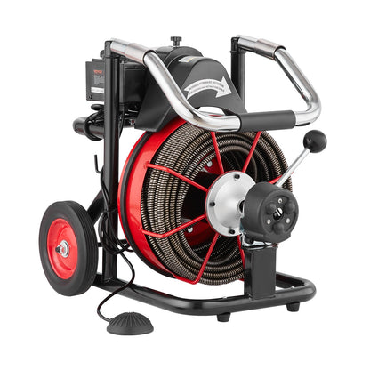 Drain Cleaning Machine Electric Drain Auger 100FT x 1/2 In Auto Feed