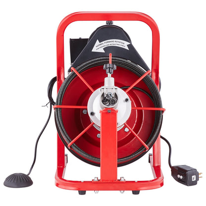 Drain Cleaning Machine Electric Drain Auger 50FT x 3/8 In Auto Feed