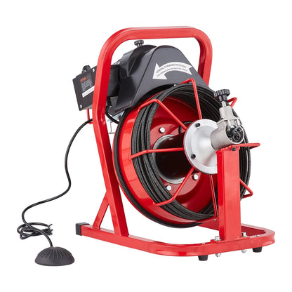 Drain Cleaning Machine Electric Drain Auger 50FT x 3/8 In Auto Feed