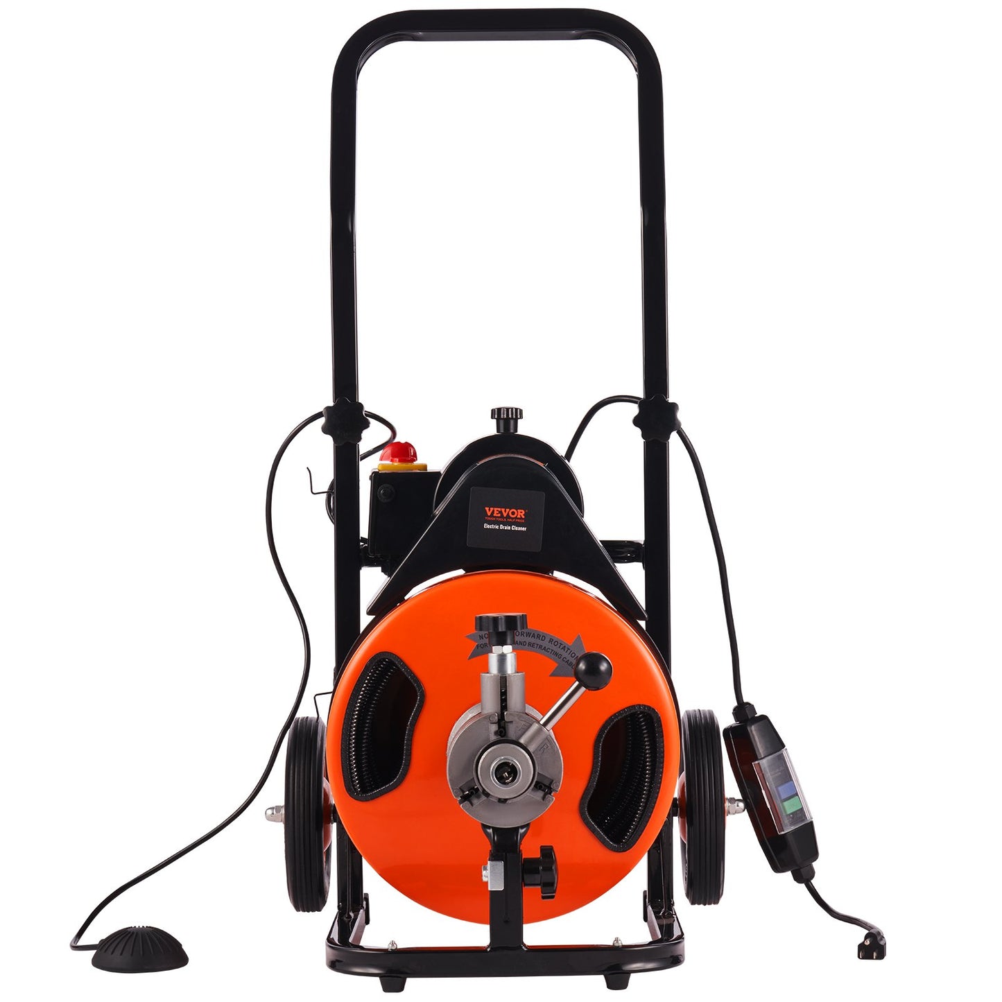 Drain Cleaning Machine Electric Drain Auger 50 FT x 3/8 In Auto Feed