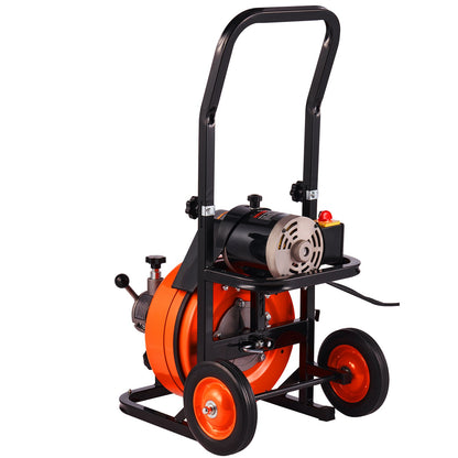 Drain Cleaning Machine Electric Drain Auger 100 FT x 3/8 in Automatic Feed