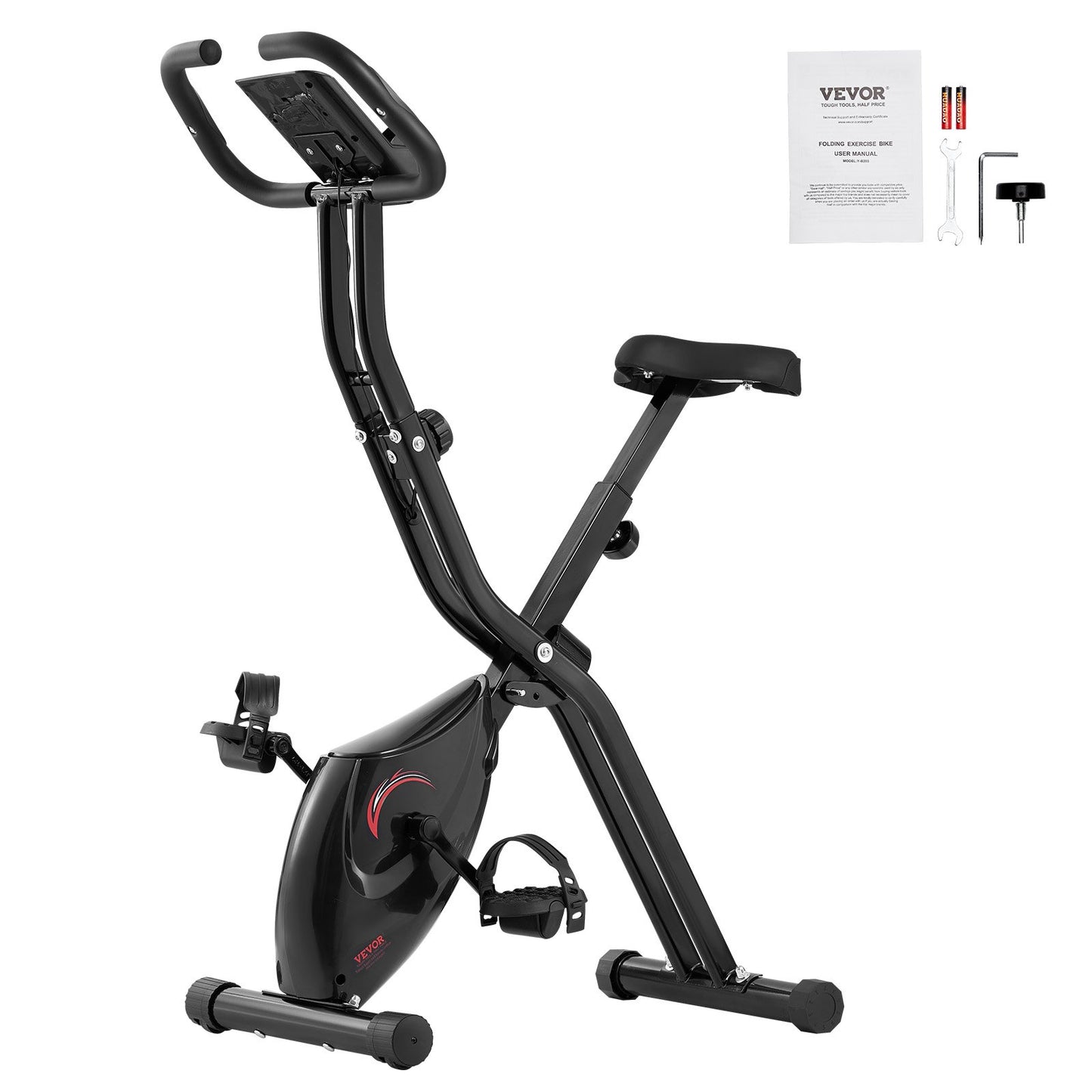 Folding Motionscykel Fitness Stationary Bike Upright Indoor Cycling Bike