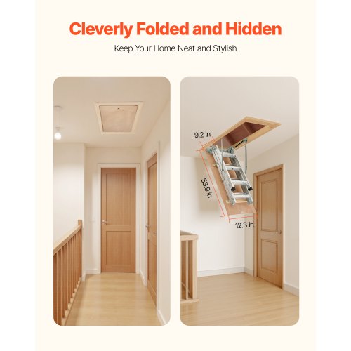 Dachbodenleiter 170 kg Tragkraft für Aluminiumdächer von 2,1 bis 3,2 m