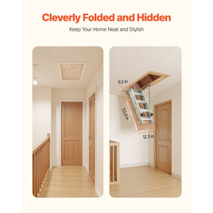 Dachbodenleiter 170 kg Tragkraft für Aluminiumdächer von 2,1 bis 3,2 m