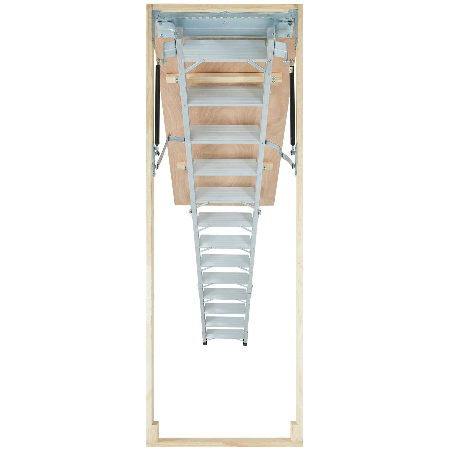 Attic Ladder Foldable, 350 Pound Capacity, 22.5" x 63", Multi-Function Aluminum Extension, Lightweight and Portable, Fits 9.5'-12' Ceiling Heights, Convenient Access to Your Attic Standard
